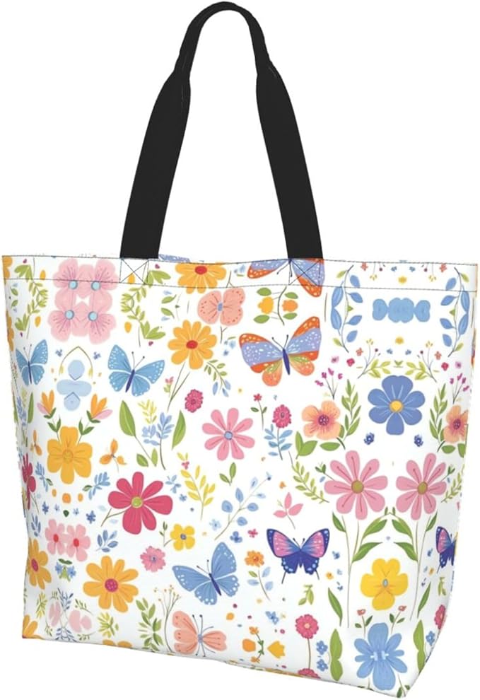 Tote Bag Shoulder Bags for Women Grocery Shopping Bag Reusable Bags Boho-Red Paisley 1