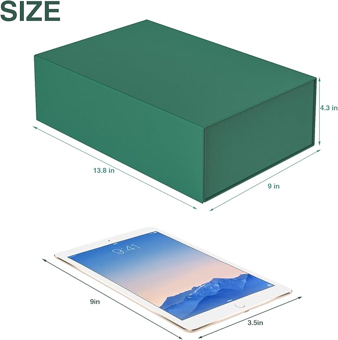 Luxury Large Gift Box 13.8"x9"x4.3" Storage Box Ribbon Magnetic Closure for Luxury Packaging Box for Mother's Day, Birthdays, Bridal Gifts,Weddings