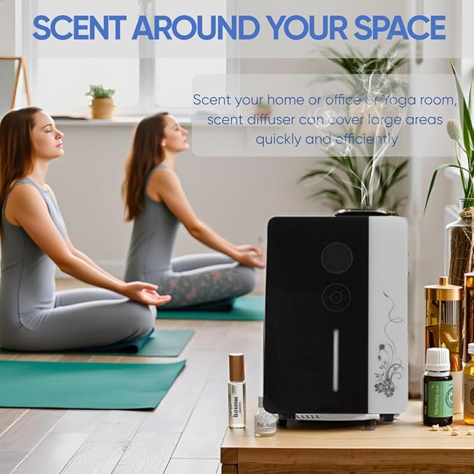 Diffuser - WiFi Air Machine for Home & Commercial Use, Covers 7500 sq. ft., Waterless Cold- Air Nebulizing HVAC Oil Diffuser for Large Room, Hotel, Spa, Office