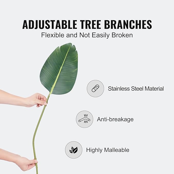 VEVOR Artificial Bird of Paradise Tree, 5 FT Tall Faux Plant, PE Material & Anti-Tip Tilt Protection Low-Maintenance Plant, Lifelike Green Fake Tree for Home Office Warehouse Decor Indoor Outdoor