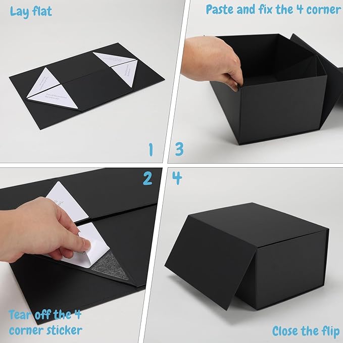 Schliersee 10x7x5 Gift Boxes with Magnetic Lids Set of 4, Gift Wrap Box Empty Wrapping Wedding Birthay Gifts for Bridesmaids, Groomsmen, Girls, Sister, Friends Presents