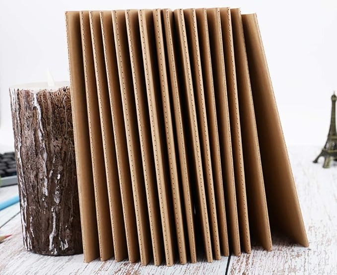 16 Pack Kraft Notebooks, Journals in Bulk for Writing, Blank Paper Sketchbooks, 60 Pages Notebook, 8.3x5.5 Inch, A5 Size, Travel Journal Set, for Gifts, Students and Office Supplies