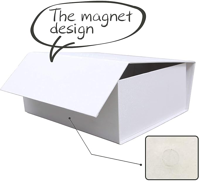 5 Pack of Gift Box,11x7.8x3.5 Inches Gift Boxes with Lids,White Gift Box for Valentines Day,Magnetic Closure Gift Boxes for Presents,Birthday Christmas,Thanksgiving Day