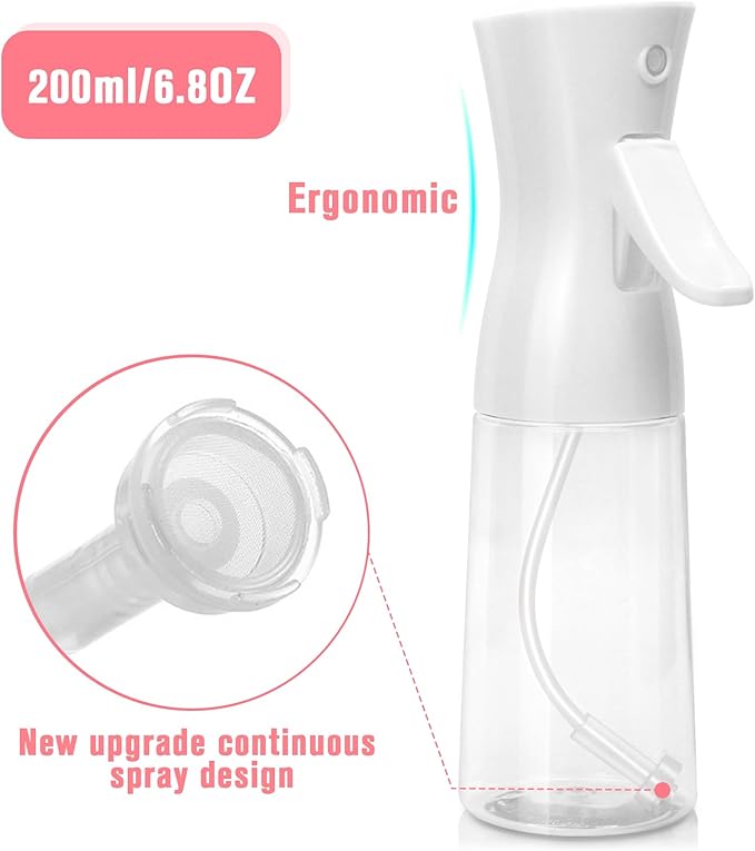 Continuous Spray Bottle,Hair Spray Bottle,Plants Water Spray Mist Bottle,Ultra-Fine Spray Bottle for Hair,Skincare, Plant Care, Pet Grooming, Cleaning(White)