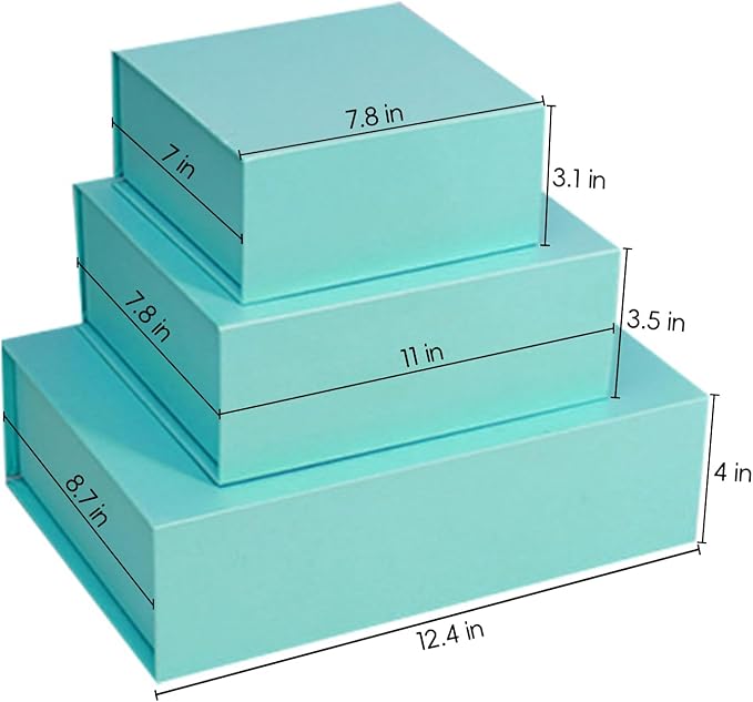 Rsgift Green Gift Box with Lid, 11x7.8x3.5 Inches, Magnetic Closure Small box for Men - Wedding, Birthday, Graduation Packaging