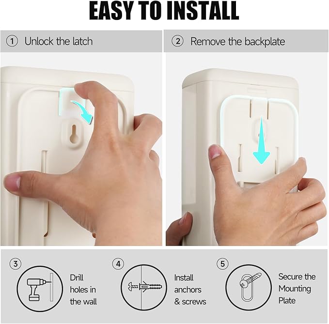 AIKE Wall Mount Liquid Soap Dispenser for Commercial Bathrooms,Offices,Restaurants 40 oz Large Capacity AK1007,White