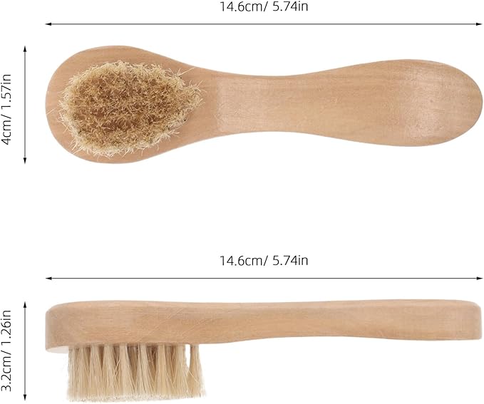 STOBAZA Multi-Function Wooden Shower Body Brush with Exfoliating Bristles for Deep Skin Cleansing Long Handle for Reach Areas Portable Dry Skin Brush for Face and Body Massage and