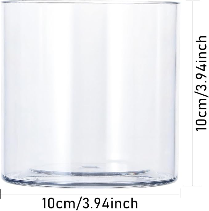 Clear Acrylic Vase for Centerpieces 3.9x3.9 Inch Cylinder Wide Mouth Vase for Flowers, Home Decorative, Office, Wedding Party