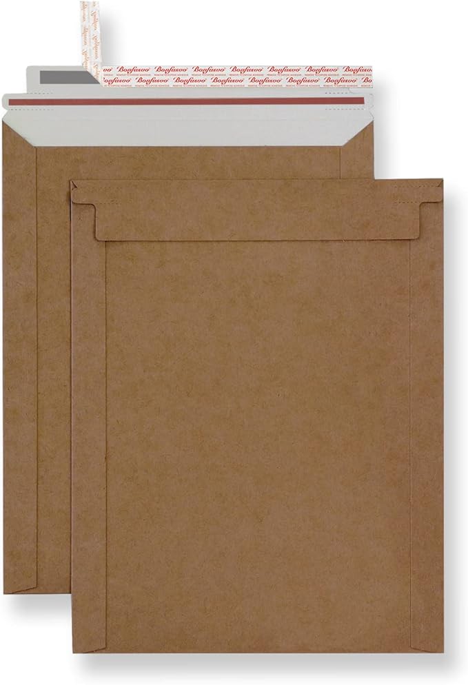 Rigid Mailers 30 Pack 7.5 x 9.5 inches Brown Self Seal Stay Flat Bulk Cardboard Kraft No Bend Mailers Peel and Seal for Document Photos Pictures Papers Files CD