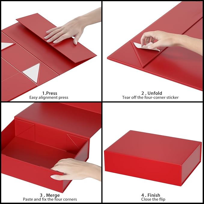 Red Gift Boxes 11.9" x 8.5" x 3.3" with Magnetic Closure Lid Gift Box for Presents,Bridesmaid Gifts Boxe,Cute Boxes,Birthday Gift Box,Luxury for Gift Packaging, Magnetic Gift Boxe for Wrapping Gifts