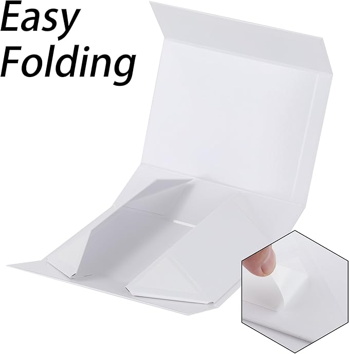 White Large Gift Boxes With Lids Includes Ribbon And Diy Printable Sticker Paper, Bridesmaid & Wedding Proposal Box, Magnetic Gift Box Sphere