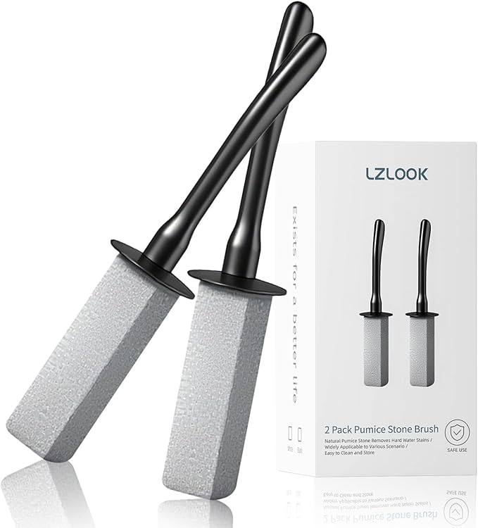 Toilet Brush with Pumice Stone Set & 2 Pack Pumice Stone Brush(Black)