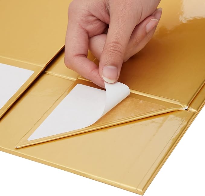 Stockroom Plus Magnetic Gold Gift Boxes with Lids - 9.5 x 7 x 4 In, Jewelry Gift Box 6 Pack, Gold - Magnetic Closure & Cardboard Construction