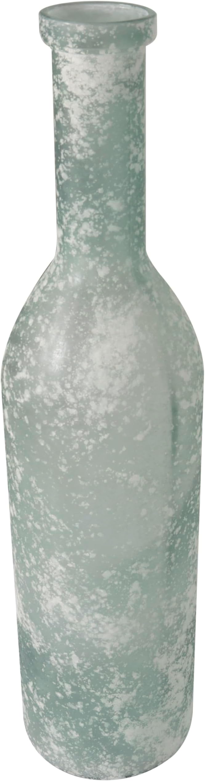 Deco 79 Recycled Glass Handmade Decorative Vase Frosted Spanish Bottle Centerpiece Vase, Flower Vase for Home Decoration 7" x 7" x 29", Clear
