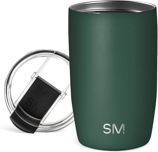 Simple Modern Travel Coffee Mug Tumbler with Flip Lid | Reusable Insulated Stainless Steel Cold Brew Iced Coffee Cup Thermos | Gifts for Women Men Him Her | Voyager Collection | 12oz | Forest