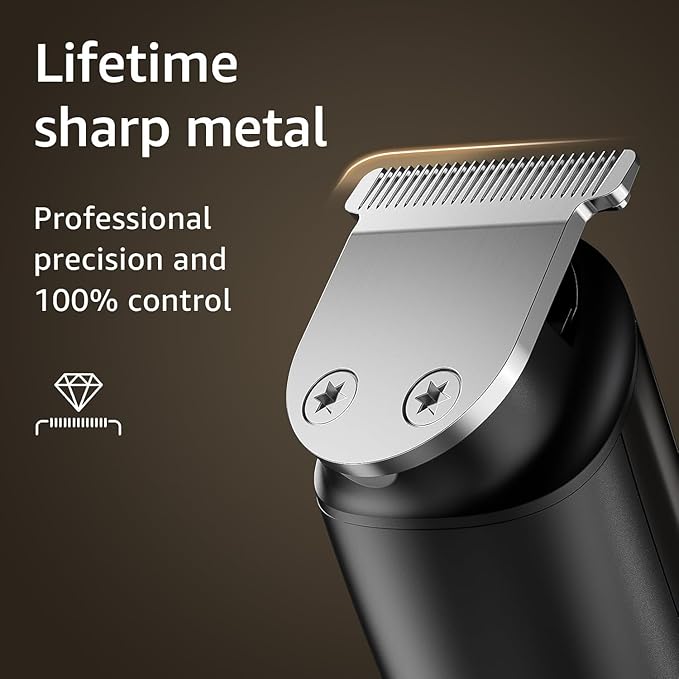 SHPAVVER Electric Beard Trimmer for Men: 12-in-1 Professional Barber Hair Clippers - Cordless Grooming Kit - Turbo Speed & Precision Blades