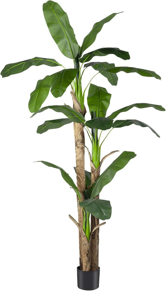 Artificial Banana Tree Faux Tall Plant Fake Banana Leaf Plant Faux Banana Silk Tree Faux Banana Leaves for Home Swimming Pool Indoor Outdoor Patio Tropical Decor