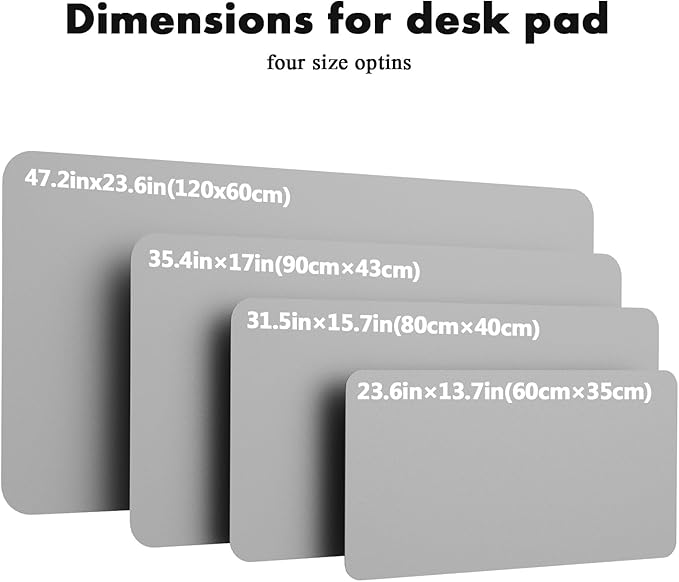 YSAGi Double-Sided Desk Pad, 31.5"x15.7"Leather Desk Mat, Eco Cork Desk Pad Protector,Large Mouse Pad,Waterproof Desk Blotter for Office/Home(Grey)