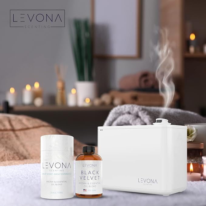 Levona Scents Oil Diffuser Essential Oils: Fragrance Oil for Diffuser - Black Velvette Diffuser Oils Scents - Woody Citrus with Herbal Floral Essential Oil Blends, Oakmoss, White Musk & Sandalwood