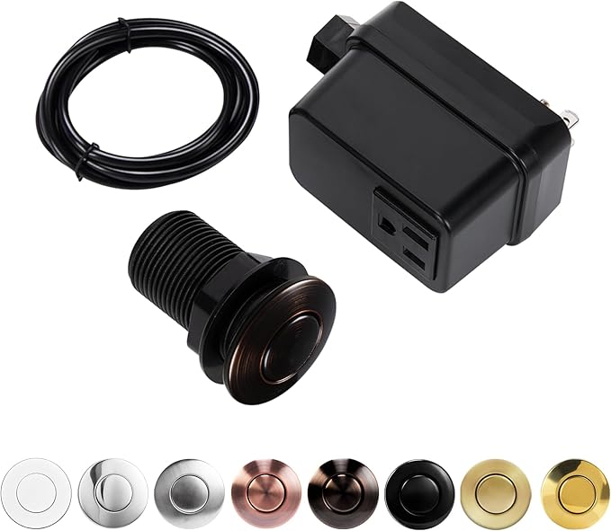 Garbage Disposal Air Switch Kit, Sink Top On Off for disposal By CLEESINK (SHORT/2.5", Oil Rubbed Bronze)