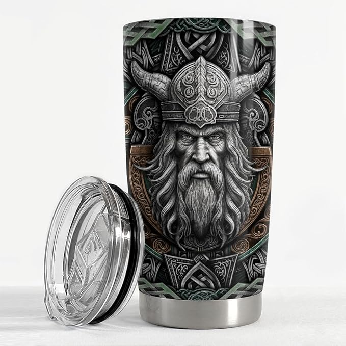 Viking Cup Tumbler 20oz Viking Gifts for Men Vikings Stainless Steel Insulated Tumblers Coffee Travel Mug Gift for Birthday Christmas