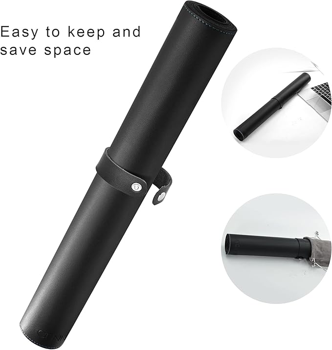 CENNBIE Leather Desk Mat, 59” x 23.6” Extra Large Desk Pad Blotter Protector, Extended Non-Slip Mouse Pad, Waterproof PU Leather Desk Mat on top of desks Large for Office and Home (Black)