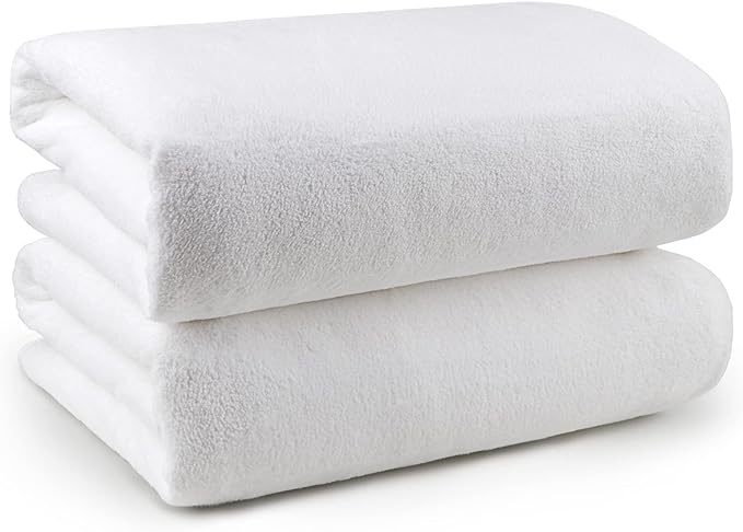 Orighty Bath Towels Pack of 2(27’’ x 54’’) - Soft Feel White Bath Towel, Highly Absorbent Bathroom Towels for Body, Quick Drying, Towel for Sport, Yoga, SPA, Fitness