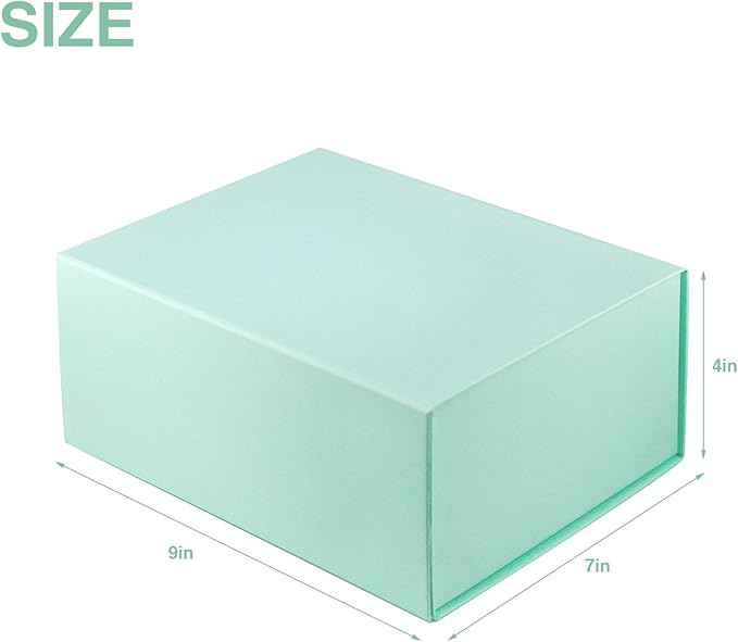 MOYEUPAC Tiffanys Blue Gift Box,9" X 7" X 4" with Lids for Presents Magnetic Closure Gift Packaging for Christmas, Halloween, Birthday and Various Holidays, Tiffanys Blue