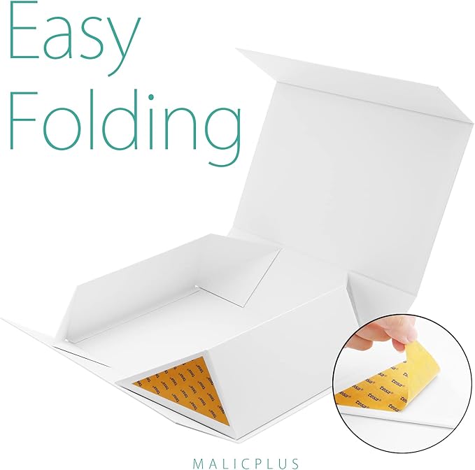 6 Large Gift Boxes with Lids 13.5x9x4.1 Inches, White Bridesmaid Proposal Gift Boxes with Magnetic Closure for All Occasion (Matte White)