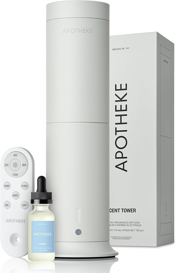 Apotheke Scent Tower Aromatherapy Diffuser for Home - Essential Oil Diffuser with Long-Lasting Fragrance for Office, Hotel & Large Rooms - Modern Aroma Diffuser for Clean, Fresh & Natural Fragrance