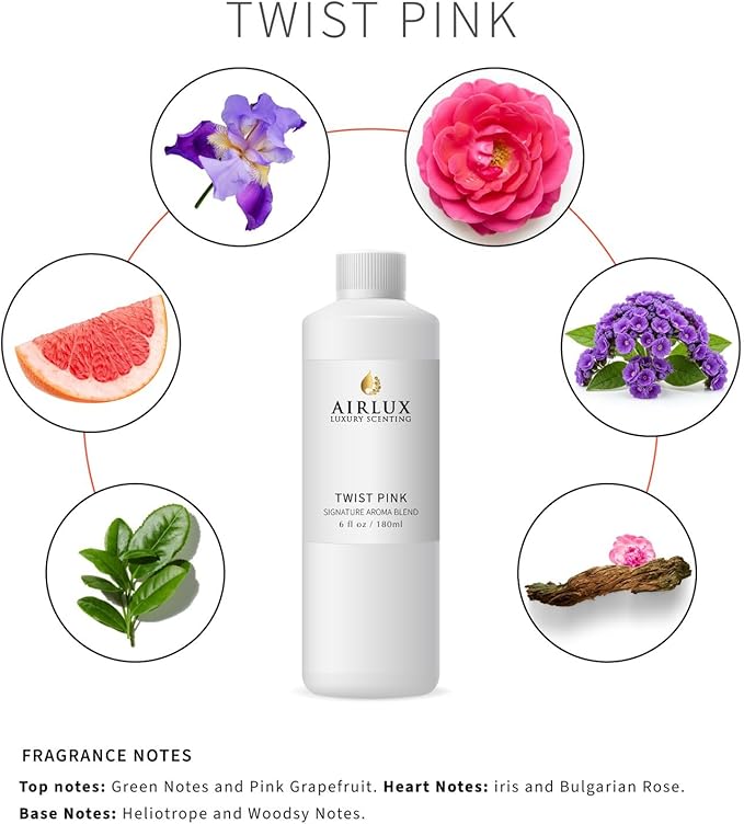 Signature Aroma Oil No. 285 Twist Pink – Green Notes, Pink Grapefruit, Iris – Aroma Oil for Cold Air & Waterless Diffusers and DIY Crafts – 180 mL, 6.1 fl oz Eco Refill Bottle