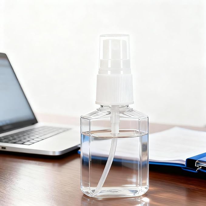 6 Pack 1 oz Mini Spray Bottles Fine Mist Travel Size Spray Bottle for Liquids Refillable Empty Plastic Bottles with Labels