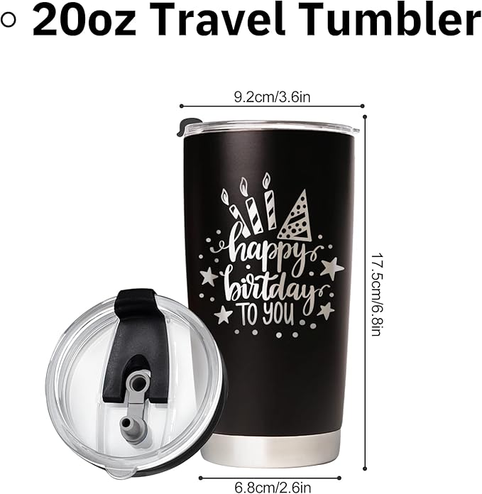 Personalized Tumbler with Pictures Text Name, Custom Double Wall Insulated Tumbler, Personalized Gifts for Women Men Friend, Birthday Christmas Gifts, 20oz Coffee Tumbler w/Lid (20oz UV)