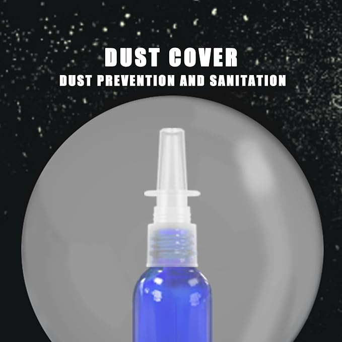 Nasal Spray Bottle Spray Glass Bottles 4Pcs 1oz (30ml) with Press Spray Head Refillable Portable Fine Mist, funnel, dropper,label, empty nose spray glass bottle blue nasal spray bottle