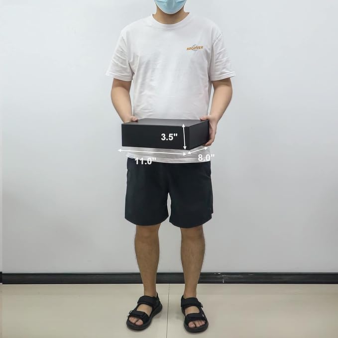 4 Pack 11x8x3.5 Inches Gift Boxes with Magnetic Closure Lids, Black Magnetic Box for Wedding, Groomsmen Bridesmaid Proposal, Birthdays, Mother's Day