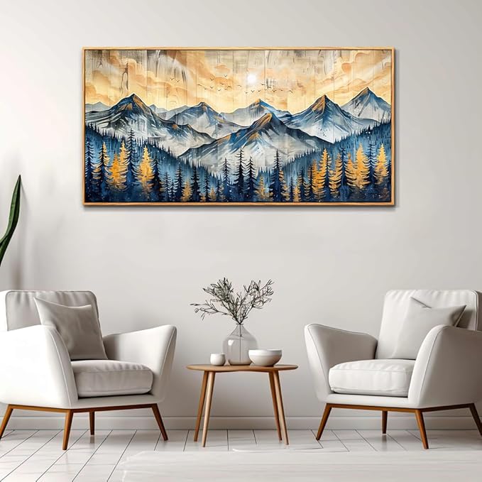 QIYILEXWART Canvas Wall Art For Living Room Large Wall Decor For Office Bedroom Decorations Mountain Landscape Pictures Farmhouse Painting Artwork Room Wall Mural Aesthetic Home Decor 30x60 In
