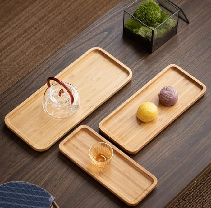 Bamboo Vanity Tray, Bathroom Counter Tray, Toilet Tank Tray, Bathroom Tray for Organizing and Home Decor, 14.2 x 6 x 0.8 inch