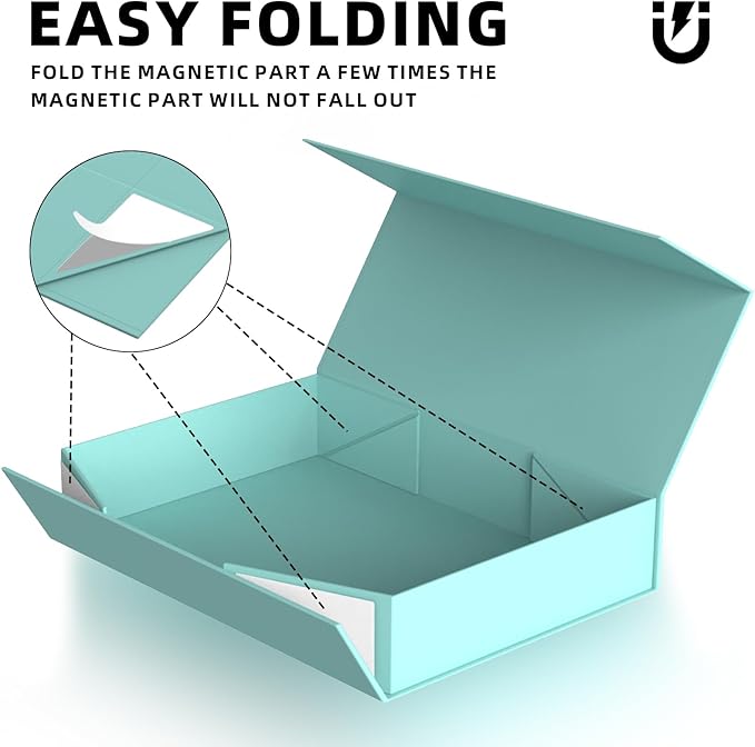 MOZRRO Gift Box 11.5 x 8.2 x 2.3 In Gift Boxes for Presents Magnetic Closure, Gift Boxes with Lids for Presents Birthday Luxury Jewelry T-shirts Gloves Scarves Books Clothes Gift Wrap - Blue