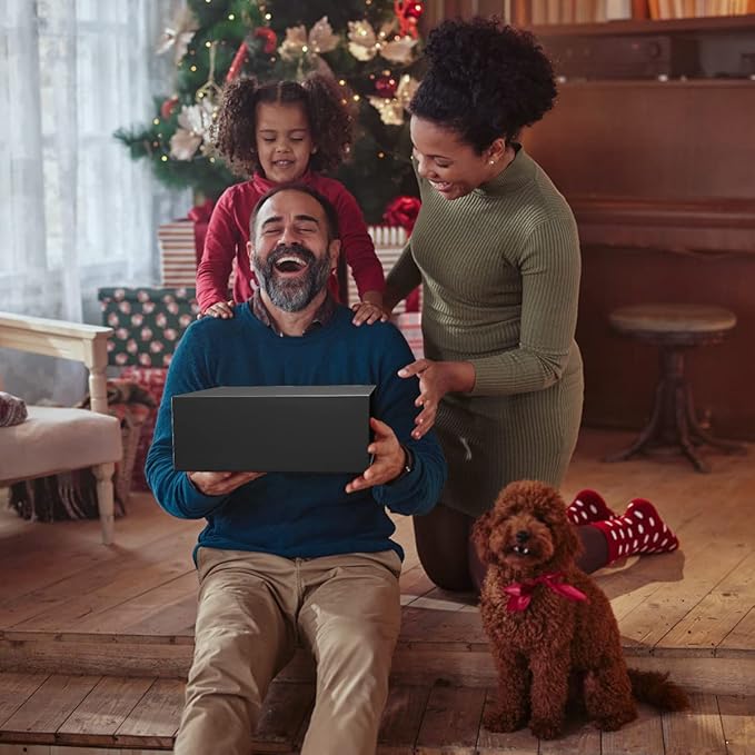 Black Gift Box 12" x 6" x 4" with Magnetic Closure Lid Gifts Boxe for Presents,Bridesmaid Gifts Boxes,Cute Box,Birthday Gift Boxe,Luxury for Gifts Packaging, Magnetic Gift Boxes for Wrapping Gifts (Black)