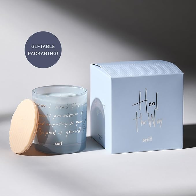 Heal The Way Luxury Scented Candle by Snif, Gourmand and Ambery, Warm and Calming Candle, 50+ Hours, 100% Cotton Fiber Wicks, Soy Wax Blend, Non-Toxic, Vegan, 8.5 oz