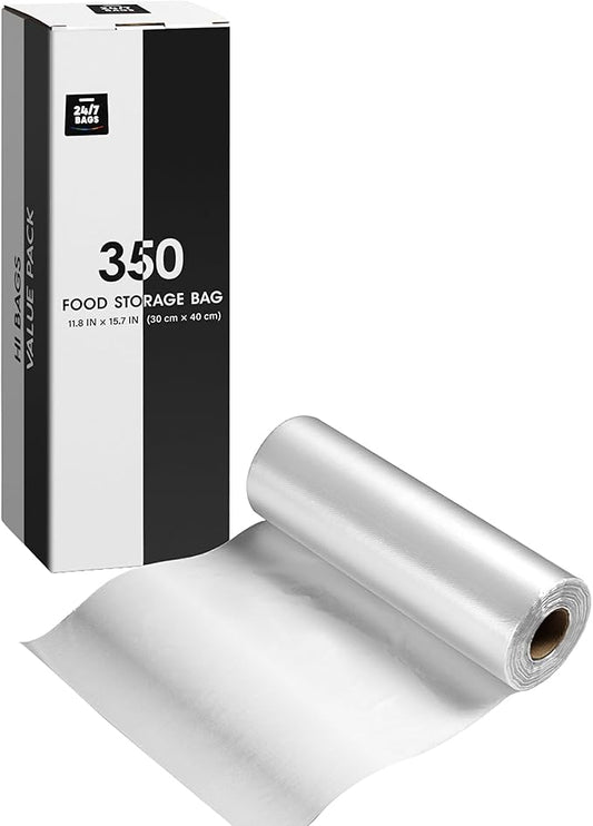 12"x 16"- 1.5 Gallon Plastic Produce Bags on a Roll- 350 Bags, Clear Grocery & Bread Bags, Food Contact Safe (Large)