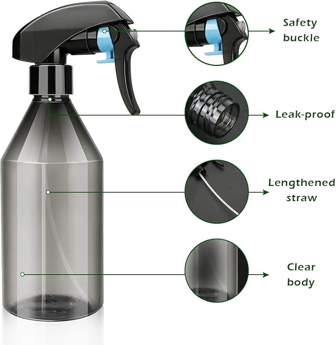 Plant Mister Water Spray Bottle - Fine Mist Spray Bottle for Flowers, Plants, Gardening, Cleaning Solutions - 10oz, Plastic