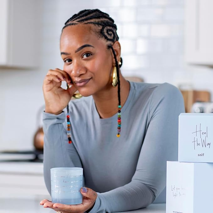 Heal The Way Luxury Scented Candle by Snif, Gourmand and Ambery, Warm and Calming Candle, 50+ Hours, 100% Cotton Fiber Wicks, Soy Wax Blend, Non-Toxic, Vegan, 8.5 oz