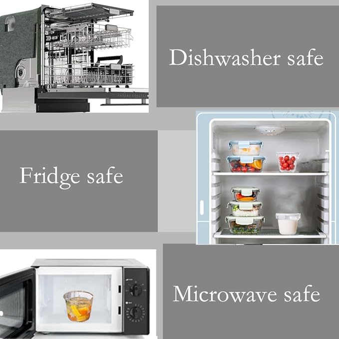 24 Oz Round Glass Food Storage Container, 3 Cup Round Glass Soup Container with Airtight Lids BPA free, Leakproof Borosilicate Storage bowls, Dishwasher Microwave Freezer Safe (4 Pack)