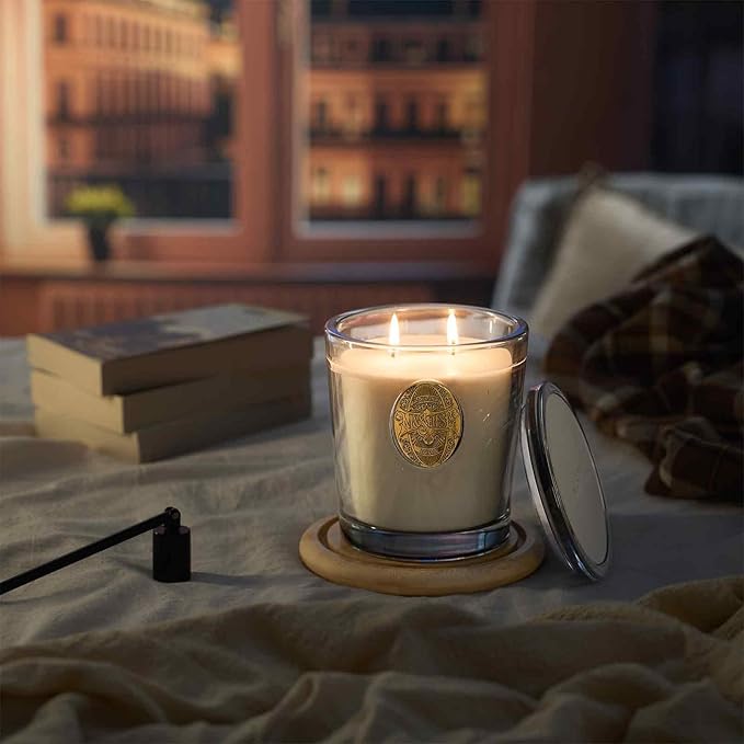 M&SENSE Large Two-Wick Soy Candle | Cheer Champagne & Gold | 19.8 oz, 120H Burn Time | Luxury Scented Candle for Relaxation, Gifting, Home Décor | Ideal for Bedroom, Office, Party Ambiance