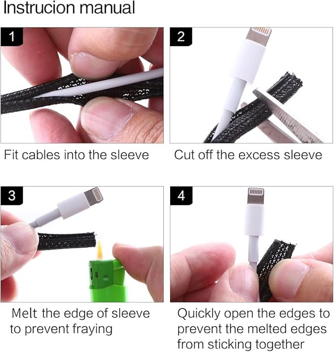 Alex Tech 25ft - 1/8 inch Cord Protector Wire Loom Tubing Cable Sleeve Split Sleeving For USB Cable Power Cord Audio Video Cable – Protect Cat From Chewing Cords - Black