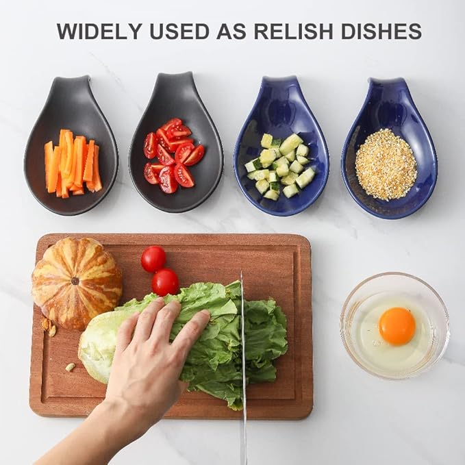 Nihow Kitchen Utensil Holder and Spoon Rest: Ceramic Utensil Holder for Countertop - Stable Utensil Crock for Kitchen Counter Decor - Elegant Matte Black