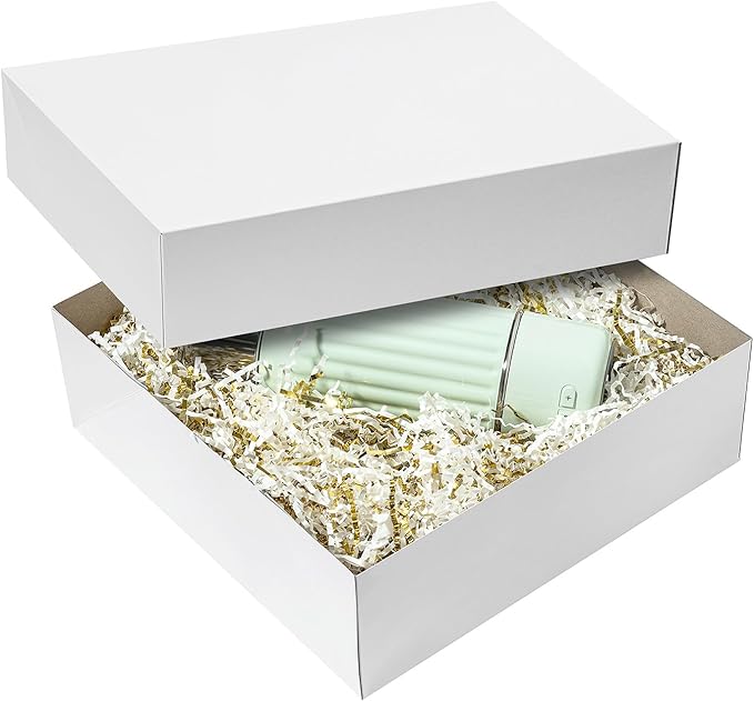 12x12x4 Inches Large Gift Boxes with Lids 10 Pack Extra Deep Square Shirt Clothes Scarf Box for Christmas Presents, Holidays, Birthday, Wedding Gift Wrapping White