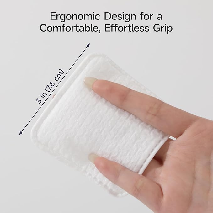 ECOLOOK Triple-Layer Cotton Facial Pads | Textured Exfoliating & Ultra-Soft Cotton Pads for Face | Reinforced Edges,Lint-Free & No Tear | Gentle for All Skin Types | Pair with Toner -2 Pack