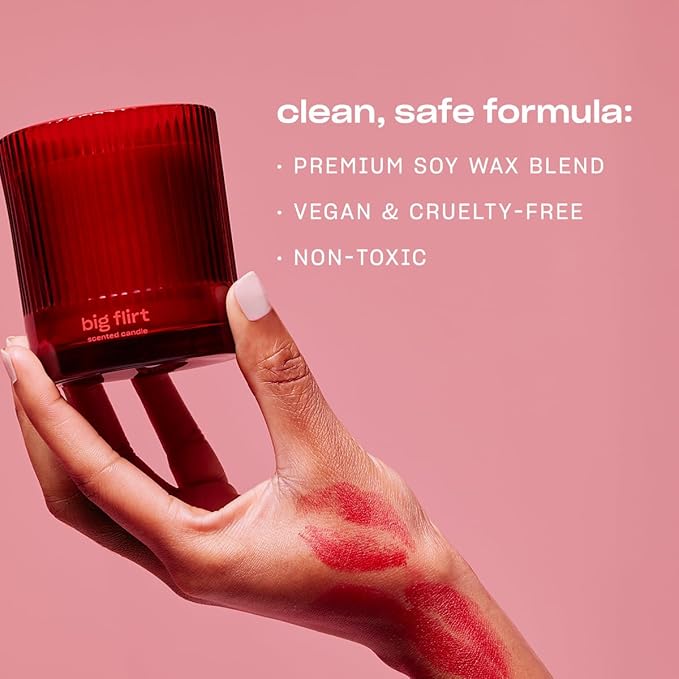 Big Flirt Luxury Scented Candle by Snif, Valentine's Day Candle, 50+ Hours, 100% Cotton Fiber Wicks, Soy Wax Blend, Non-Toxic, Vegan, 8.5 oz